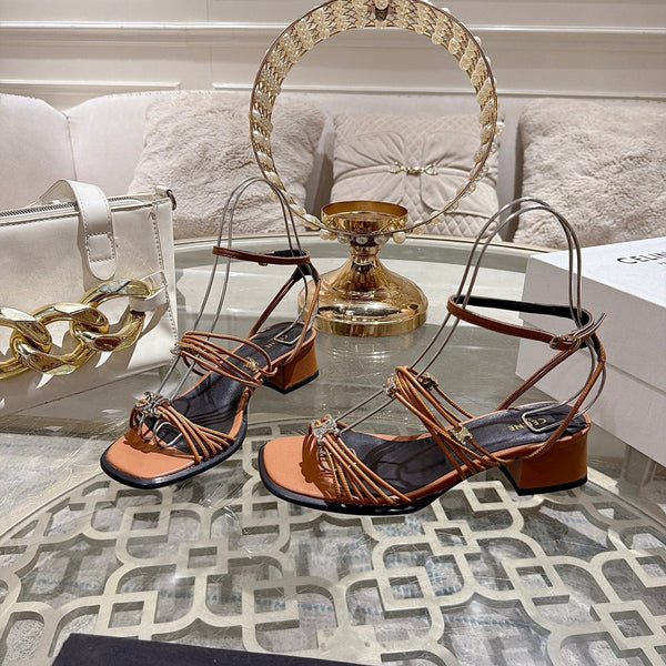 CE Clémence Triomphe Heeled Sandals Brown Leather 949366