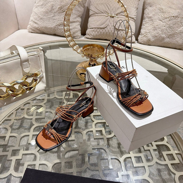 CE Clémence Triomphe Heeled Sandals Brown Leather 949366