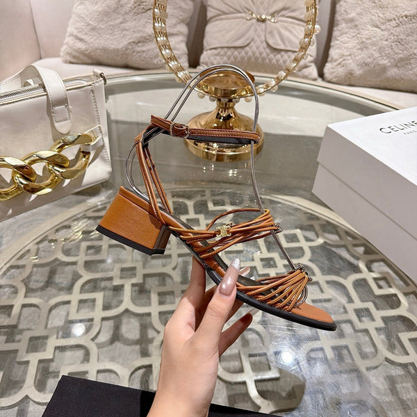 CE Clémence Triomphe Heeled Sandals Brown Leather 949366