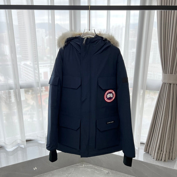 C. Goose Bomber Jacket Navy Blue Polyester 0029