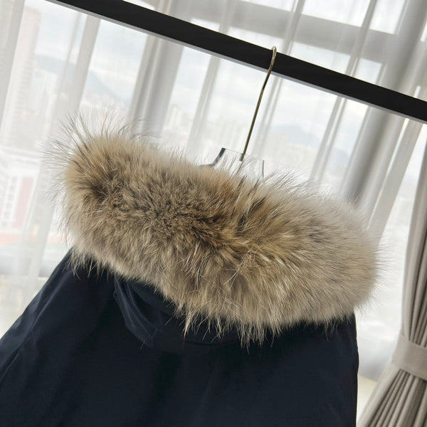 C. Goose Bomber Jacket Navy Blue Polyester 0029