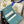 CD Caro 11cm Compact Wallet Shiny Teal Calfskin
