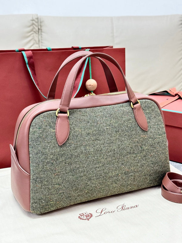 LP Needle Handbag 40.5 Muted Pink Tweed Calfskin 282253
