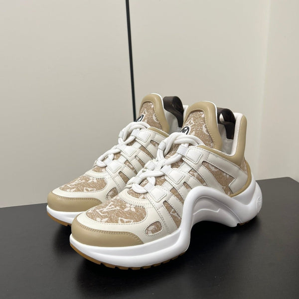 LV Archlight Sneaker 50mm White Mix Khaki Monogram Jacquard Fabric