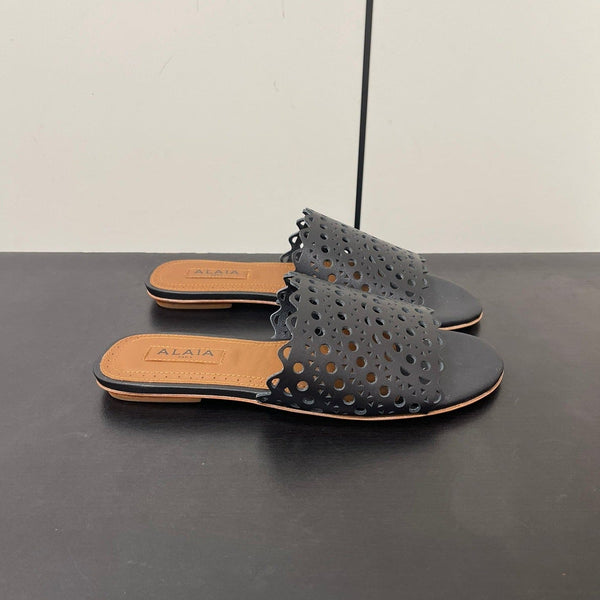 alaia mule black vienne lambskin