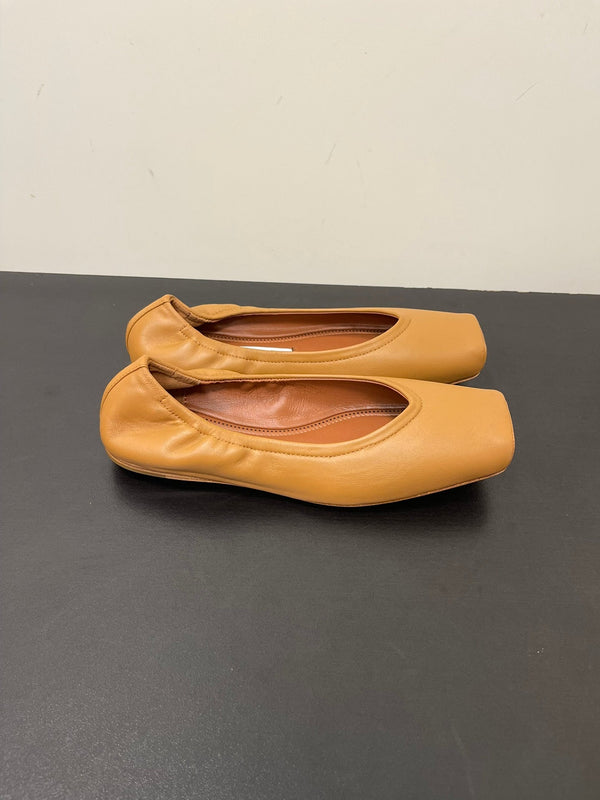 BALLERINE ALAIA IN PELLE DI VITELLO LISCIA MARRONE RAME