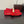 ALAIA BALLET FLATS IN CHERRY RED MESH FISHNET WITH GOLD HARDWARE