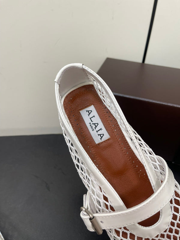 BALLERINE ALAIA IN RETE BIANCA