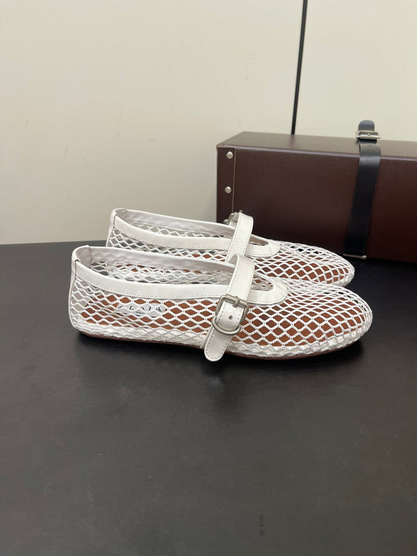 BALLERINE ALAIA IN RETE BIANCA