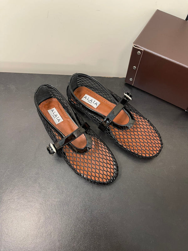 BALLERINE ALAIA IN RETE NERA
