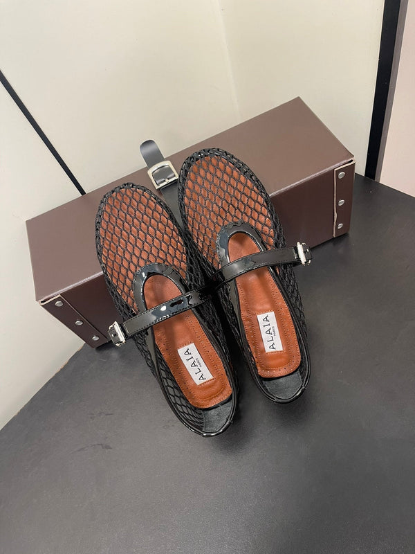 BALLERINE ALAIA IN RETE NERA