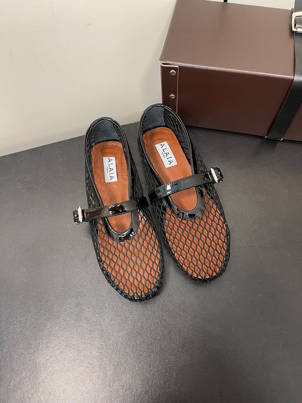 BALLERINE ALAIA IN RETE NERA
