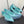 BALLERINE CON TAGLI IN RASO BLU TURCHESE