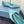 BALLERINA CON TAGLI IN RASO BLU TURCHESE E FIBBIA CON PERLINE