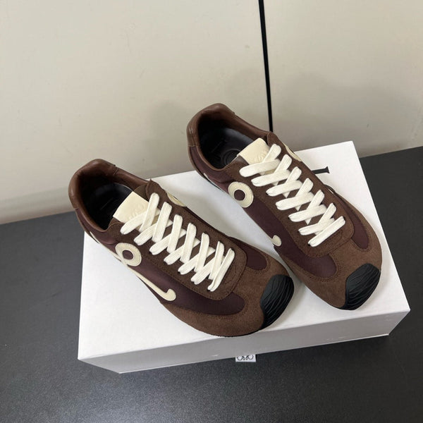 Sneaker Loewe Ballet Runner 2.0 in nylon e pelle di pecora marrone