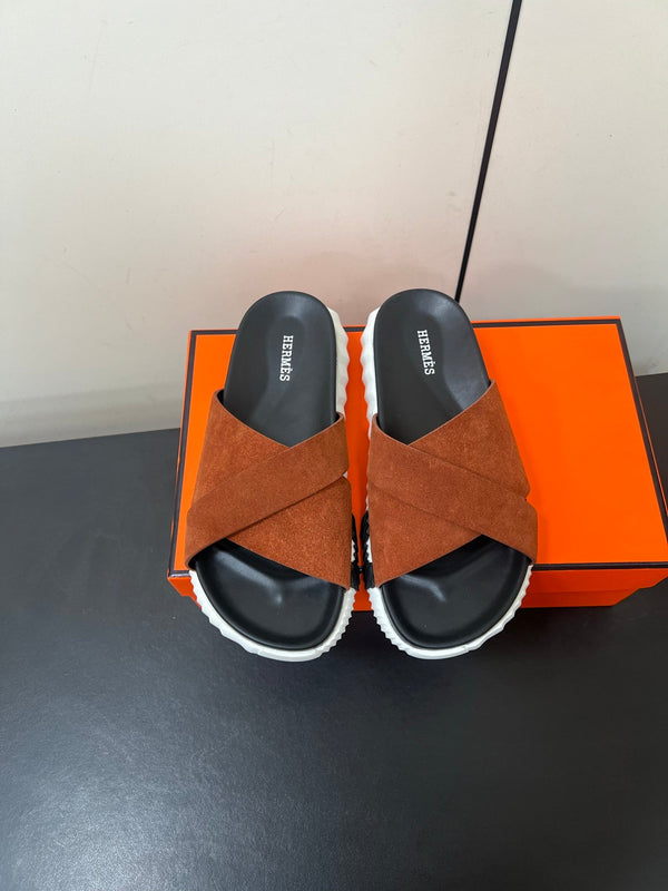 HM Infra Slippers Brown Cowhide 315081