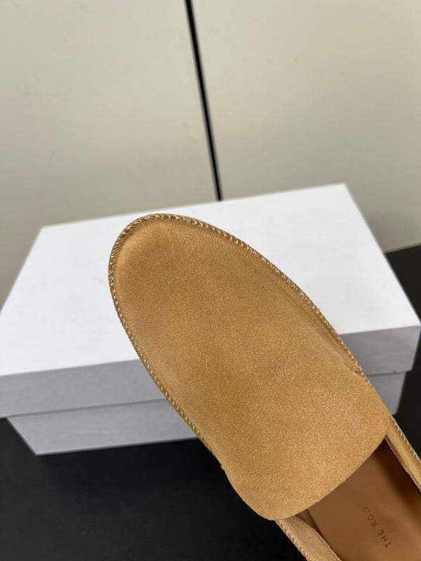 The Row Tyler Loafer Beige Suede 340030