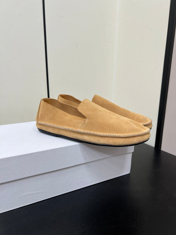 The Row Tyler Loafer Beige Suede 340030