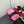 Sandales RV Trompette 8,5 cm en satin noir et rose 619600