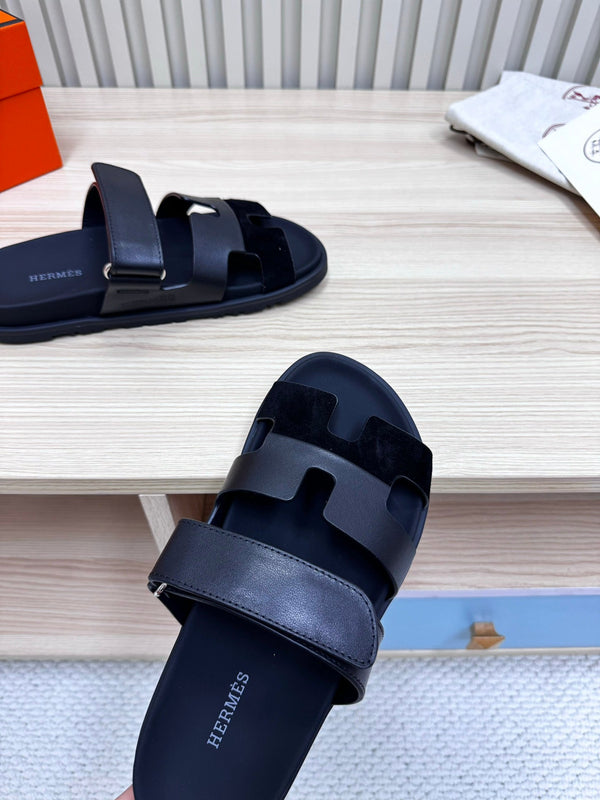 HM Chypre Sandal In Black Cowhide And Suede  968869