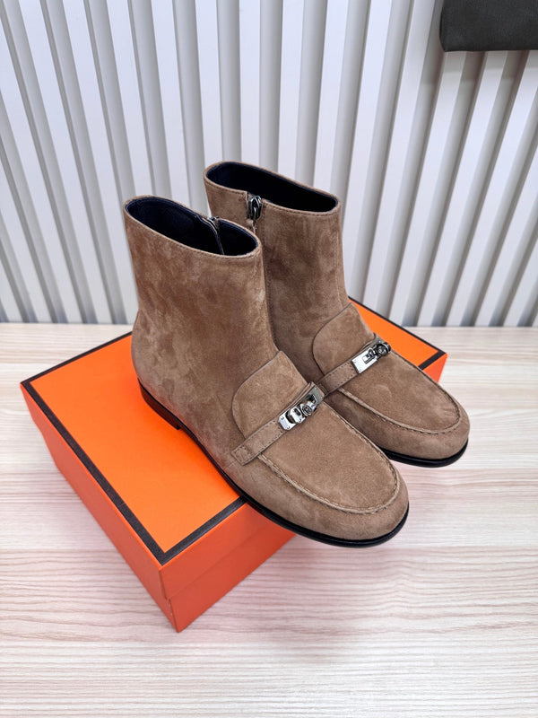 HM 25s Kelsy Ankle Boot Coffee Brown Suede 466591