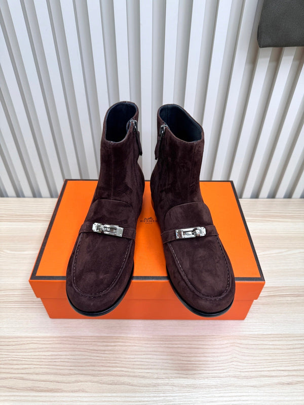 HM 25s Kelsy Ankle Boot Dark Maroon Suede 466594