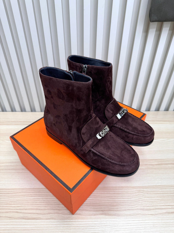 HM 25s Kelsy Ankle Boot Dark Maroon Suede 466594