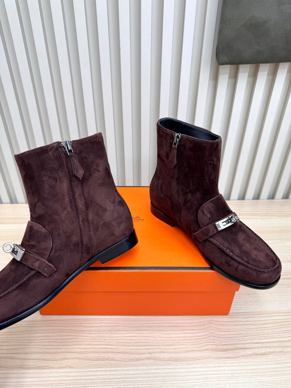 HM 25s Kelsy Ankle Boot Dark Maroon Suede 466594