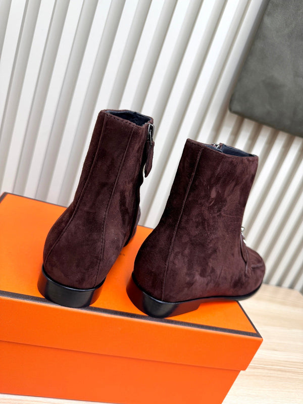 HM 25s Kelsy Ankle Boot Dark Maroon Suede 466594