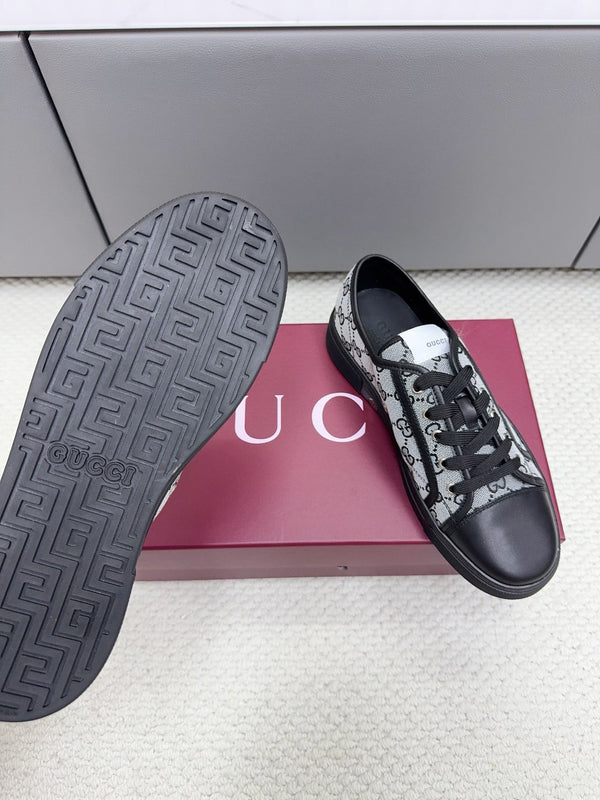 GG Tennis 1977 Sneakers Black White Canvas Leather 788205