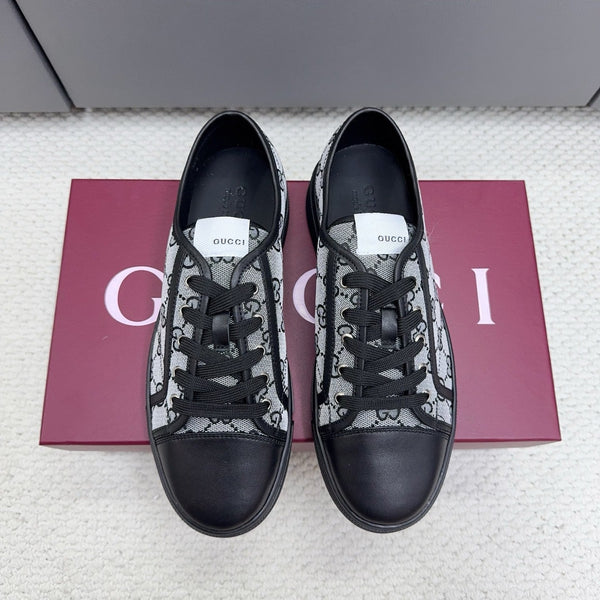 GG Tennis 1977 Sneakers Black White Canvas Leather 788205