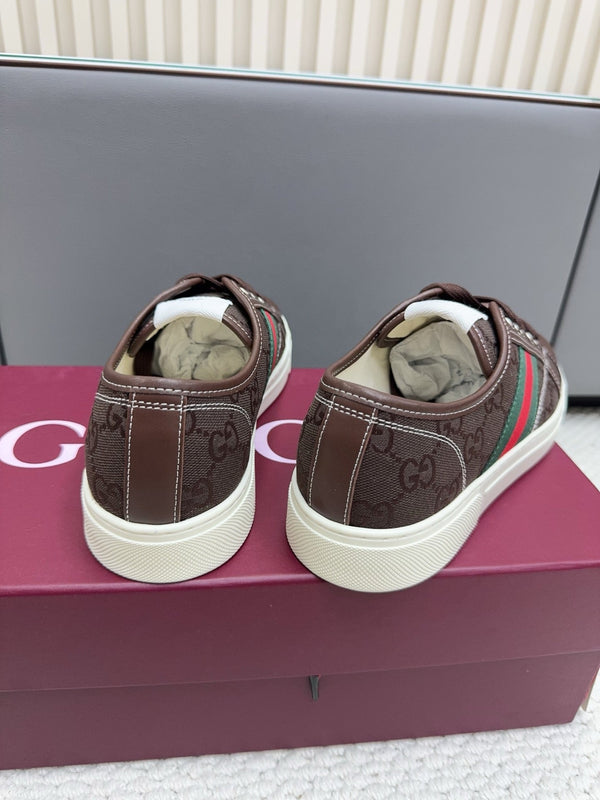 GG Tennis 1977 Sneakers Chocolate Canvas Leather 788208