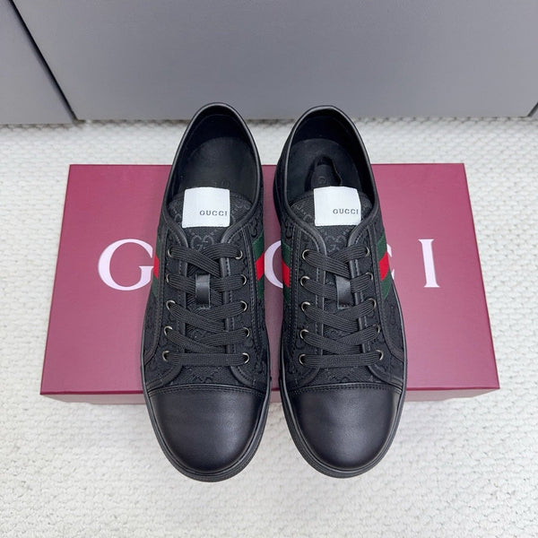 GG Tennis 1977 Sneakers Black Canvas Leather 788207