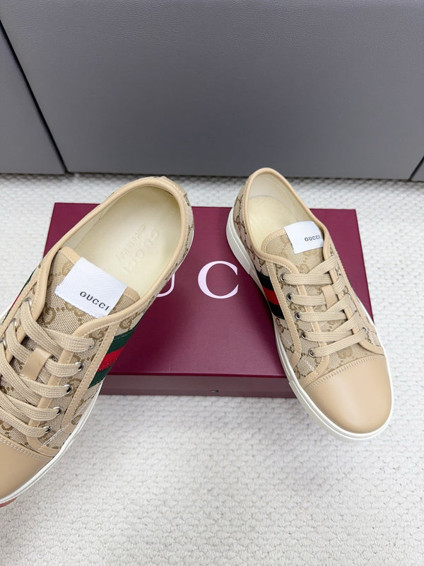 GG Tennis 1977 Sneakers Beige Canvas Leather 788209