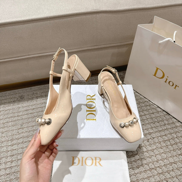 CD 25 slingback beige perle pelle verniciata 396118