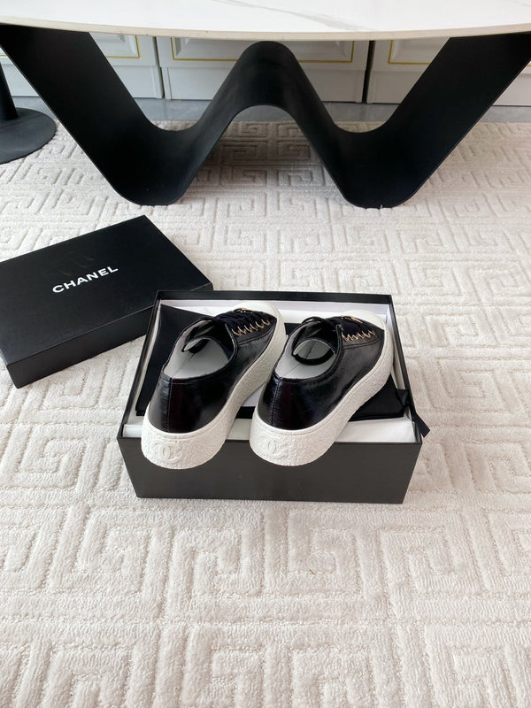 CC Low Sneaker 35mm Black Wrinkled Cowhide