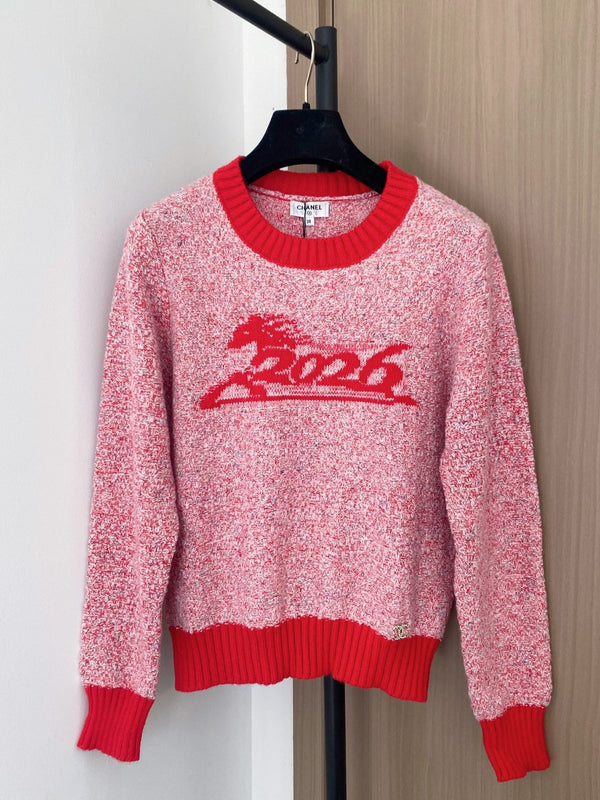 Pull Chanel 2025 Laine Cachemire Rose et Rouge