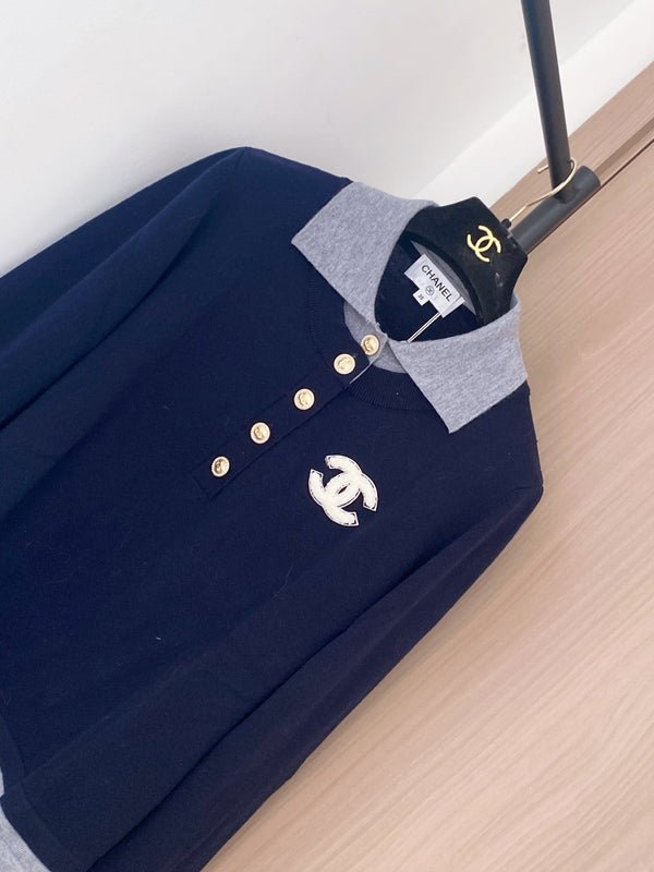 Chanel Polo 2025 Laine Bleu Marine 89260