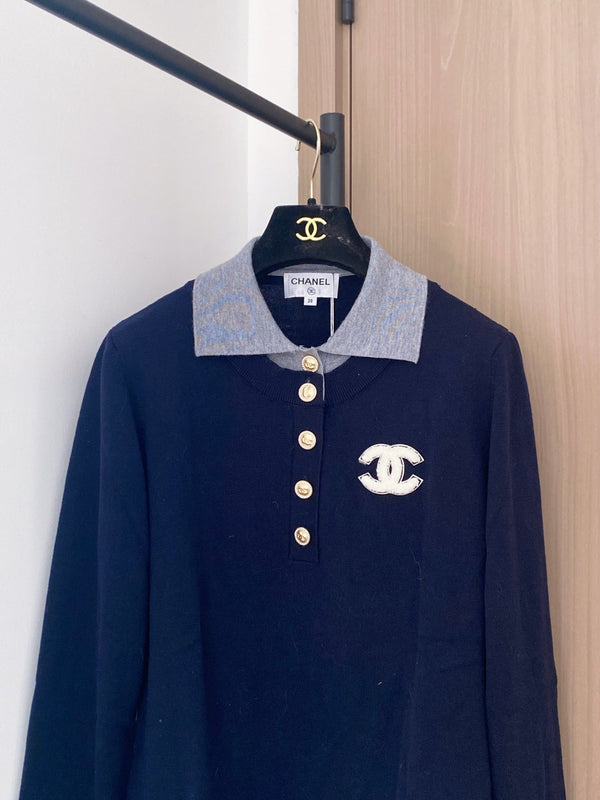 Chanel Polo 2025 Laine Bleu Marine 89260