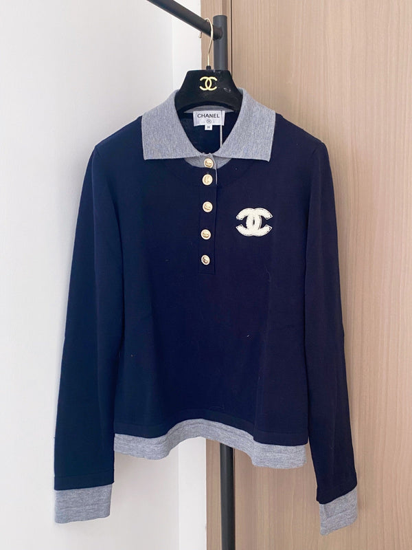 Chanel Polo 2025 Laine Bleu Marine 89260