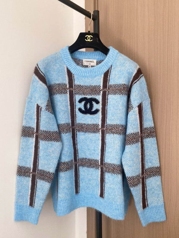 Chanel Pull à Manches Longues Bicolore en Laine 2025 99240