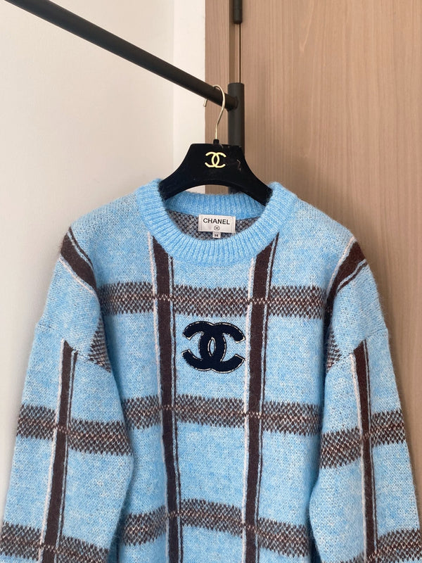 Chanel Pull à Manches Longues Bicolore en Laine 2025 99240