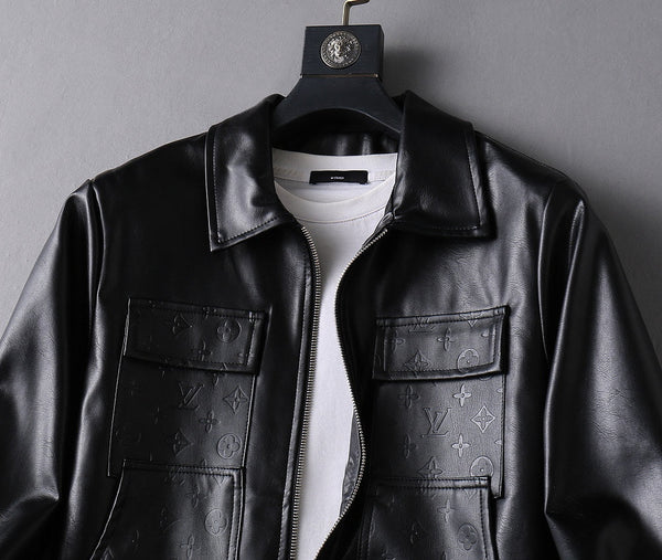 LV BLACK LAMBSKIN SHIRT JACKET 238998