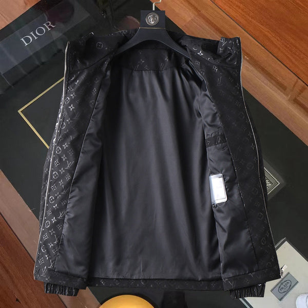 LV HOODED JACKET BLACK MIX WHITE MONOGRAM 239001