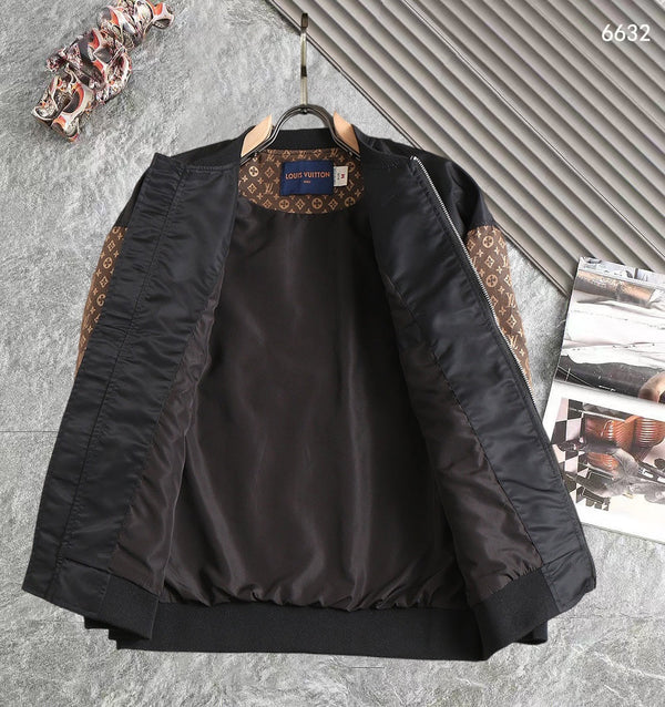 LV WINDBREAKER BLACK AND BROWN MONOGRAM 238972