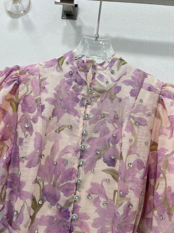 Abito midi in seta stampata Zimmermann 25 Lyrical