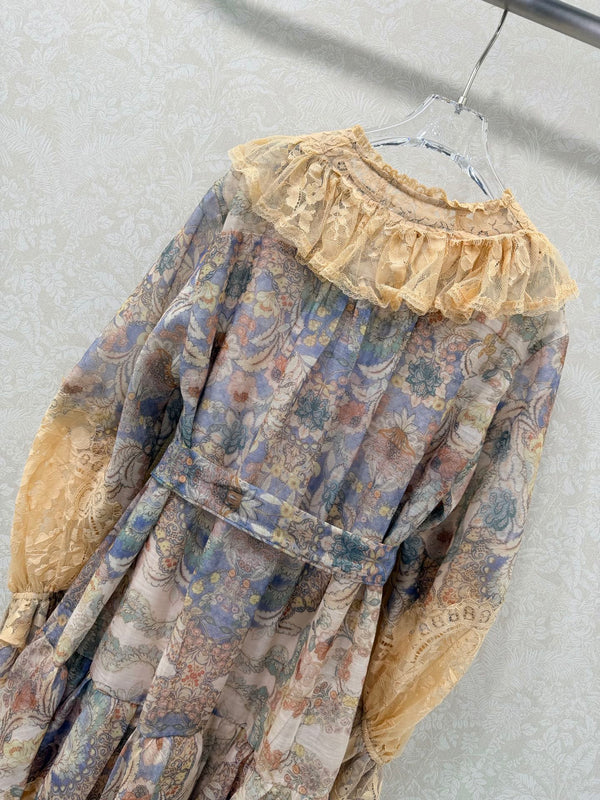 Zimmermann Robe Courte à Lacets Rebellion Coton Bleu Clair 335959