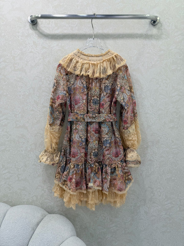 Robe courte à lacets en coton rose clair Zimmermann Rebellion 335958