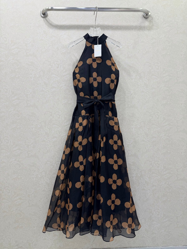 Zimmermann Robe Fleurie Couture en Coton Noir 347347