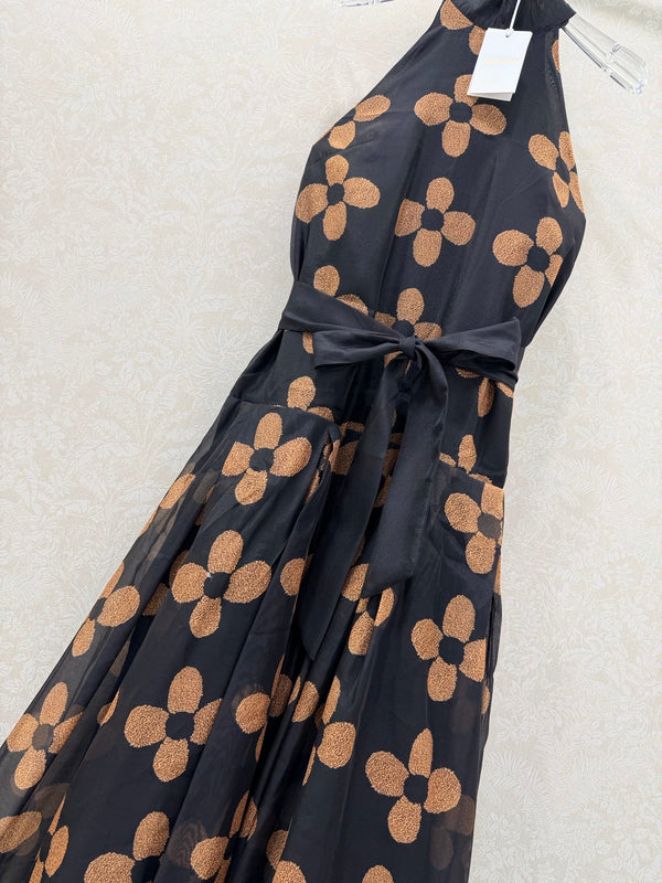 Zimmermann Robe Fleurie Couture en Coton Noir 347347